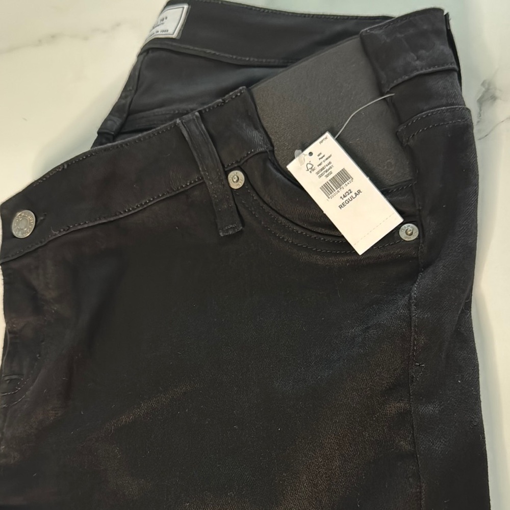 GAP Maternity Dark Charcoal Coated Pants with elastic sides